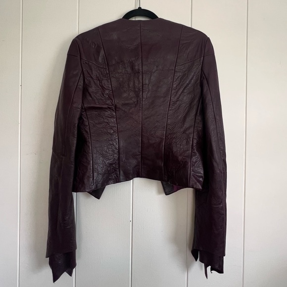 Laraque Dawn Leather Midi Slit Skirt and Fitted Leather Jacket Set - Picture 9 of 15